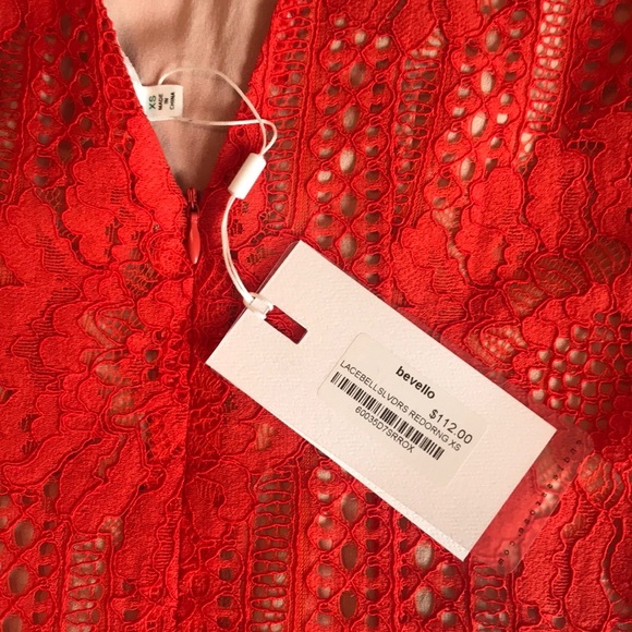 Vibrant Red-Orange Spring Lace Dress! - Picture 6 of 7